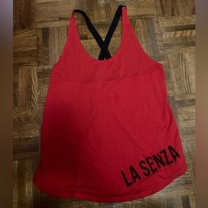 **2 for $20**🛍️ La Senza Red and Black Tank Top with Text on Straps Large